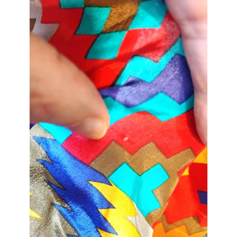 Kenzo Silk Satin Square Scarf Geometric Ikat Diamond Dopamine Festival Bold